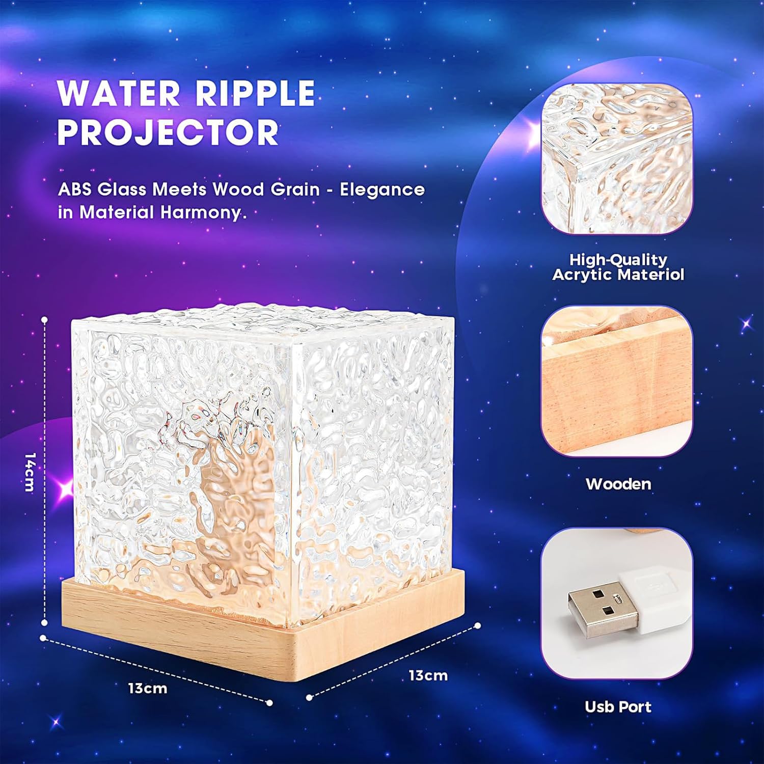 Northern Lights Projector - Rotating Ocean Wave Projector,16 Colors Changing Water Wave Lamp with Remote for Bedroom, Kids Room, Party, Bars, Game Rooms (Large Ocean)