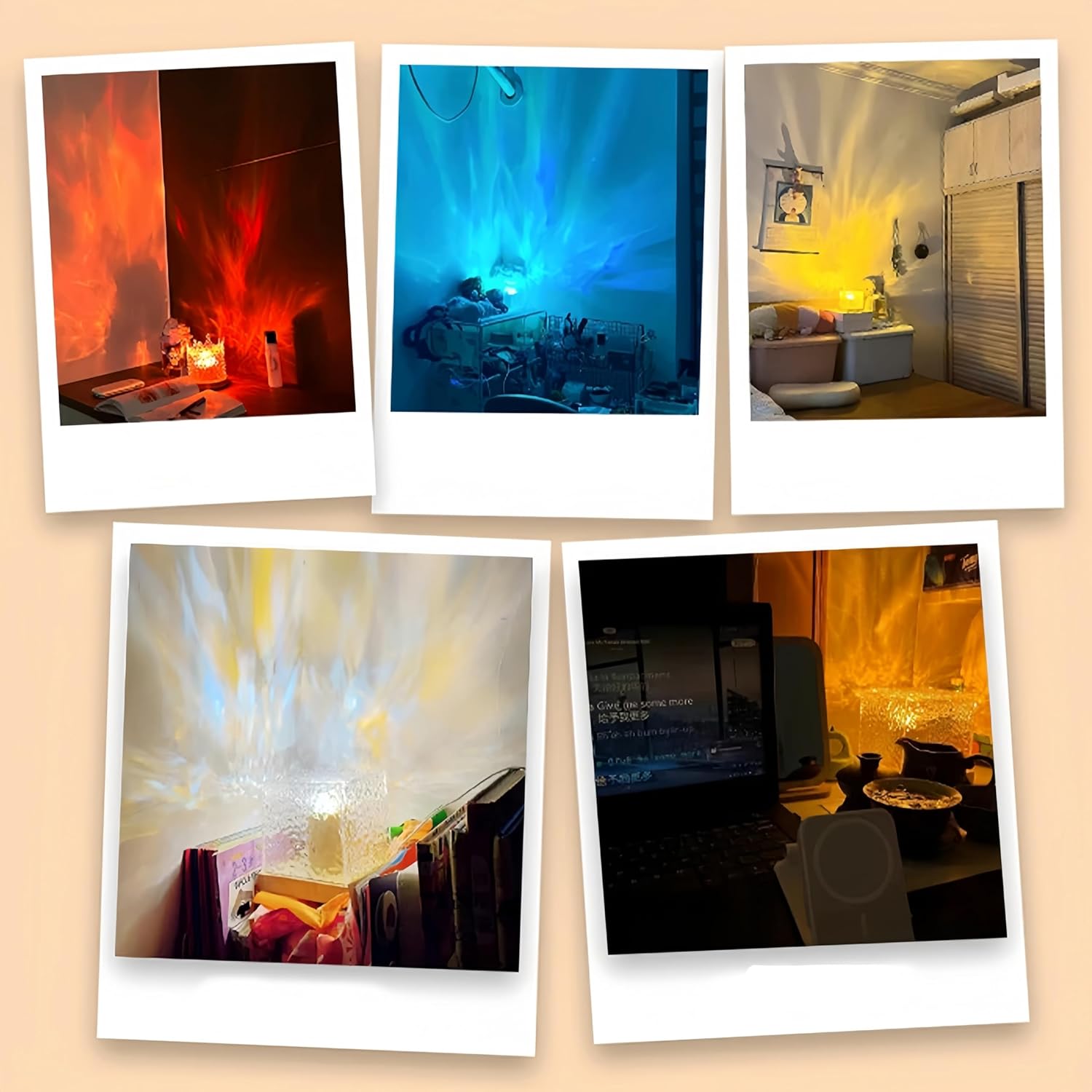 Northern Lights Projector - Rotating Ocean Wave Projector,16 Colors Changing Water Wave Lamp with Remote for Bedroom, Kids Room, Party, Bars, Game Rooms (Large Ocean)